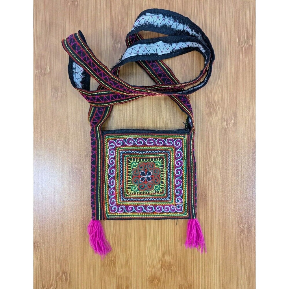 Handmade Woven Embroidered Purse Crossbody Pouch Ethnic Boho Small (E06)